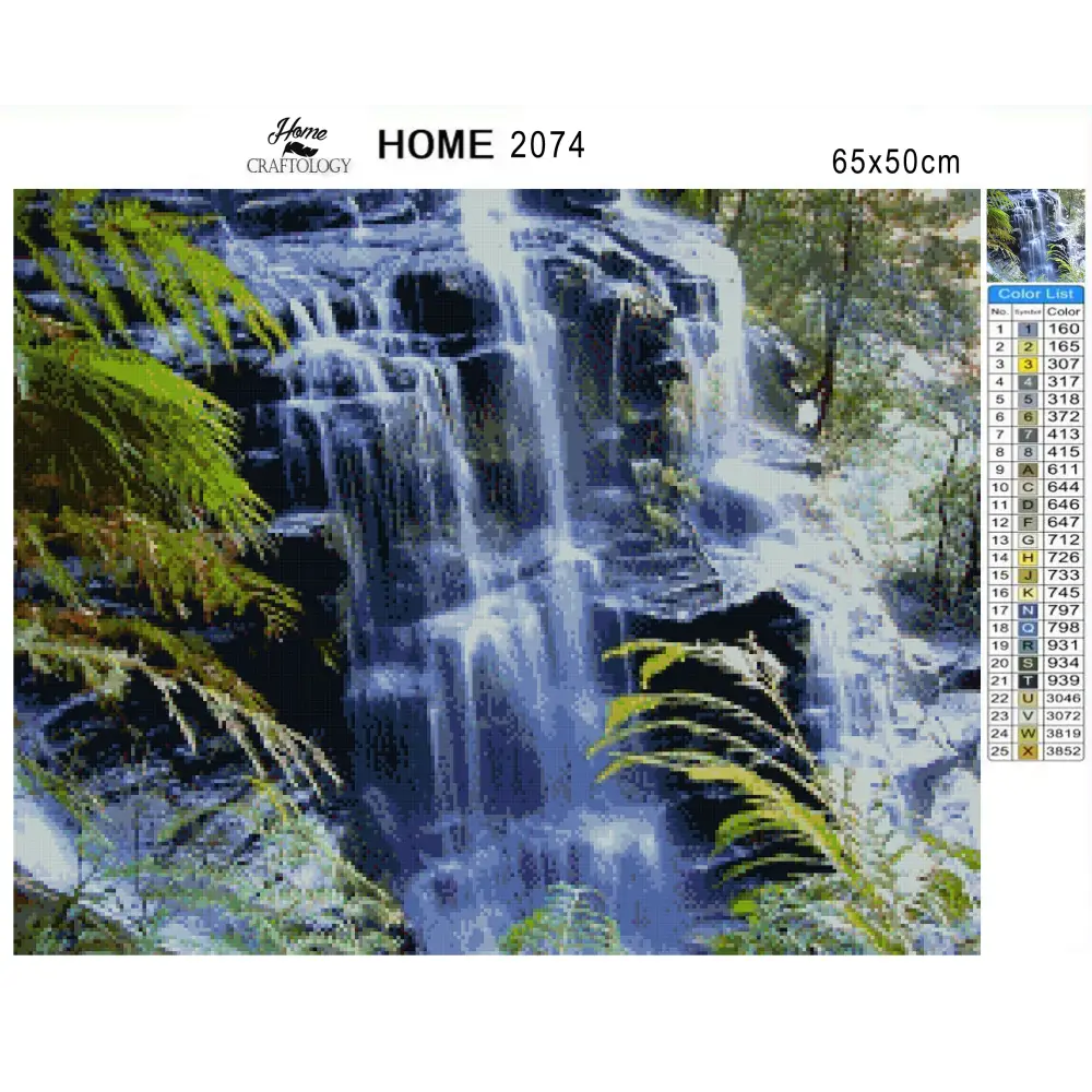 Idyll Waterfall - Premium Diamond Painting Kit - Diamond Painting Kit