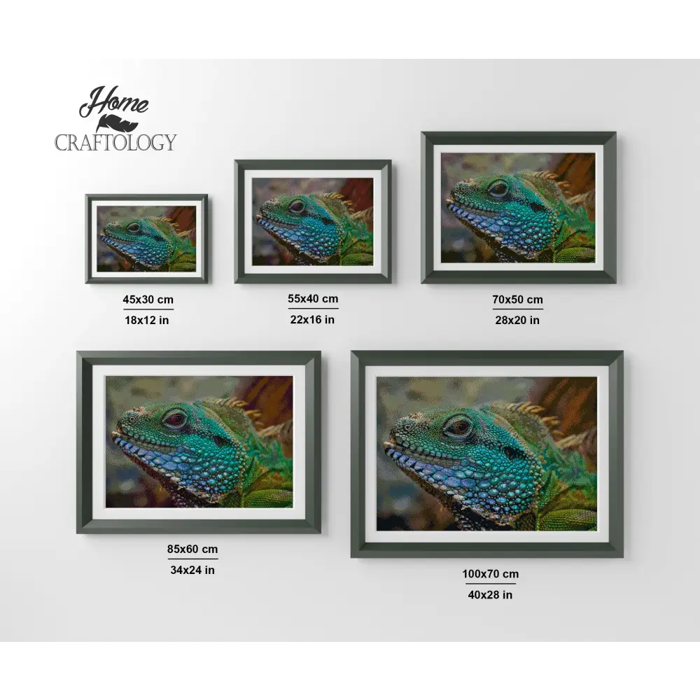 Iguana Headshot - Premium Diamond Painting Kit - Diamond Painting Kit