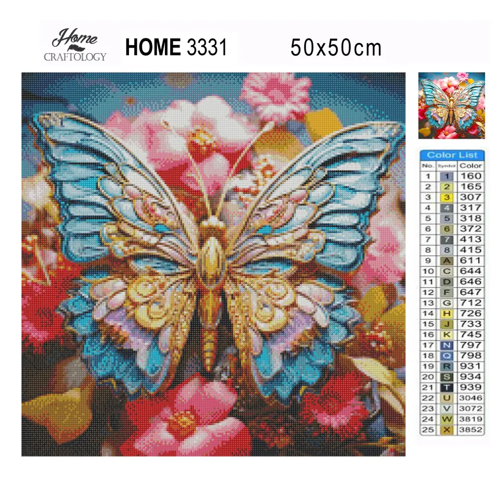 Intricate Butterfly Design - Exclusive Premium Diamond Painting Kit - Diamond Painting Kit
