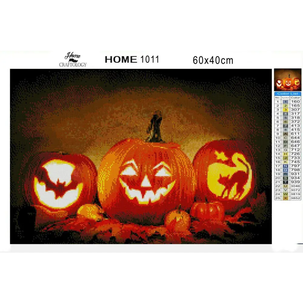 Jack-o-lanters - Diamond Painting Kit - Home Craftology
