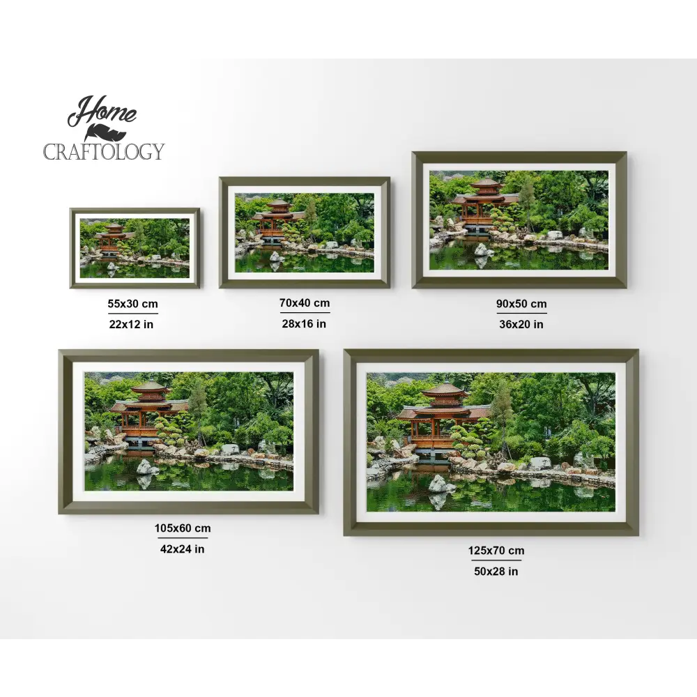 Japanese Garden with Pond - Premium Diamond Painting Kit - Diamond Painting Kit