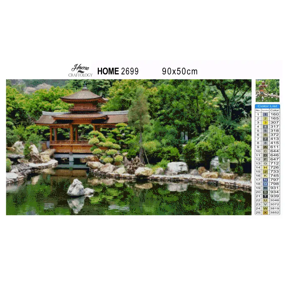 Japanese Garden with Pond - Premium Diamond Painting Kit - Diamond Painting Kit