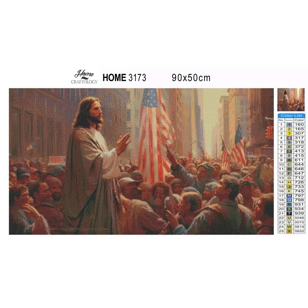 Jesus in USA - Exclusive Premium Diamond Painting Kit - Diamond Painting Kit