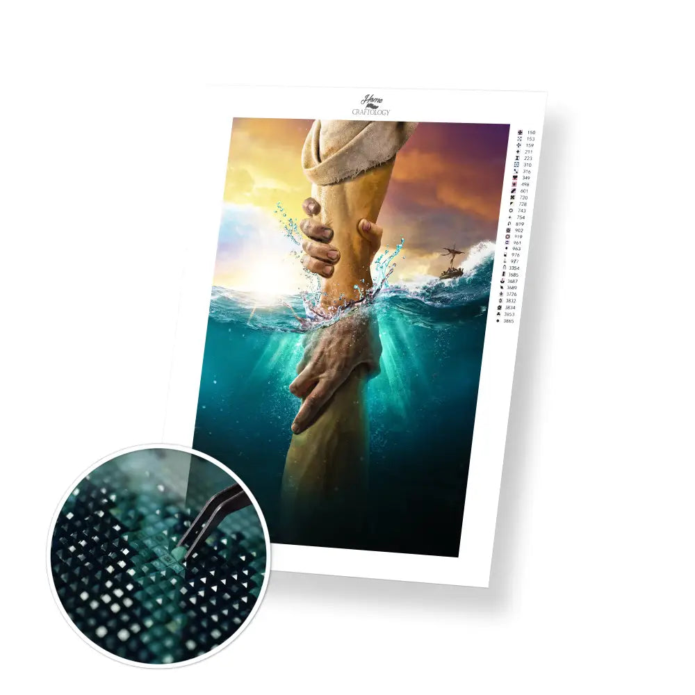 Jesus Saves - Premium Diamond Painting Kit - 30x45cm / 12x18’’ / Square (Most Popular) - Diamond Painting Kit