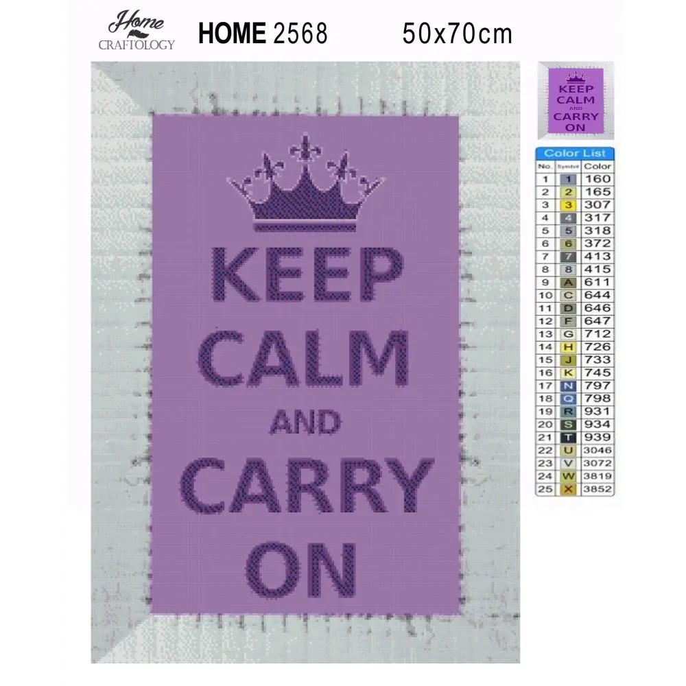 Keep Calm and Carry On - Premium Diamond Painting Kit - Diamond Painting Kit