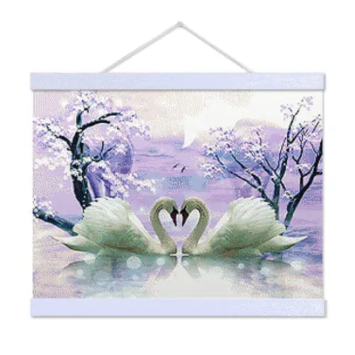 Kissing Swans - Premium Diamond Painting Kit - Diamond Painting Kit