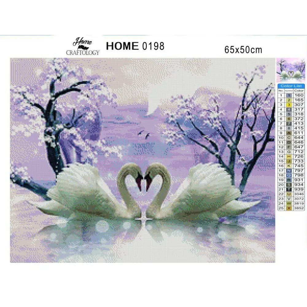 Kissing Swans - Premium Diamond Painting Kit - Diamond Painting Kit