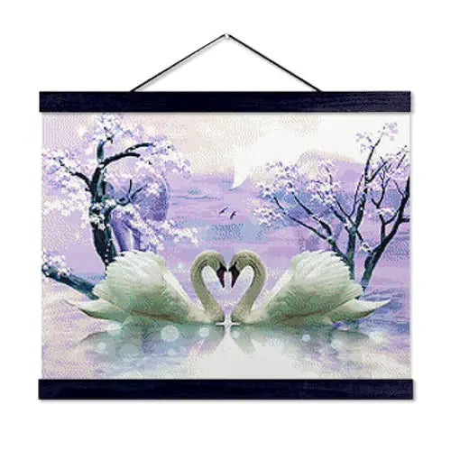 Kissing Swans - Premium Diamond Painting Kit - Diamond Painting Kit