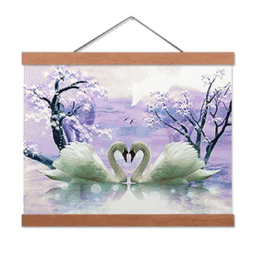 Kissing Swans - Premium Diamond Painting Kit - Diamond Painting Kit