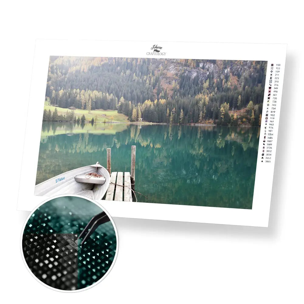 Lake Davos - Premium Diamond Painting Kit - 45x30cm / 18x12’’ / Square (Most Popular) - Diamond Painting Kit