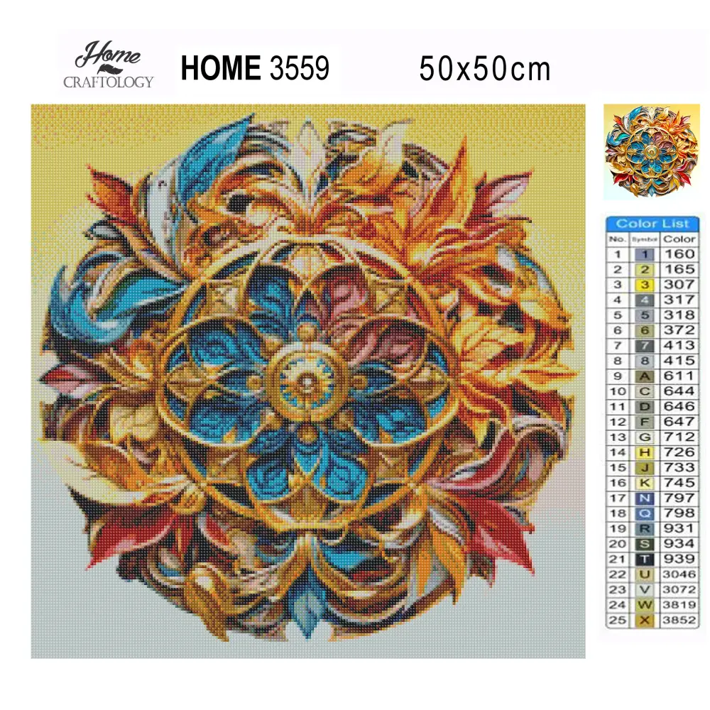 Leaf Mandala - Exclusive Premium Diamond Painting Kit - Diamond Painting Kit
