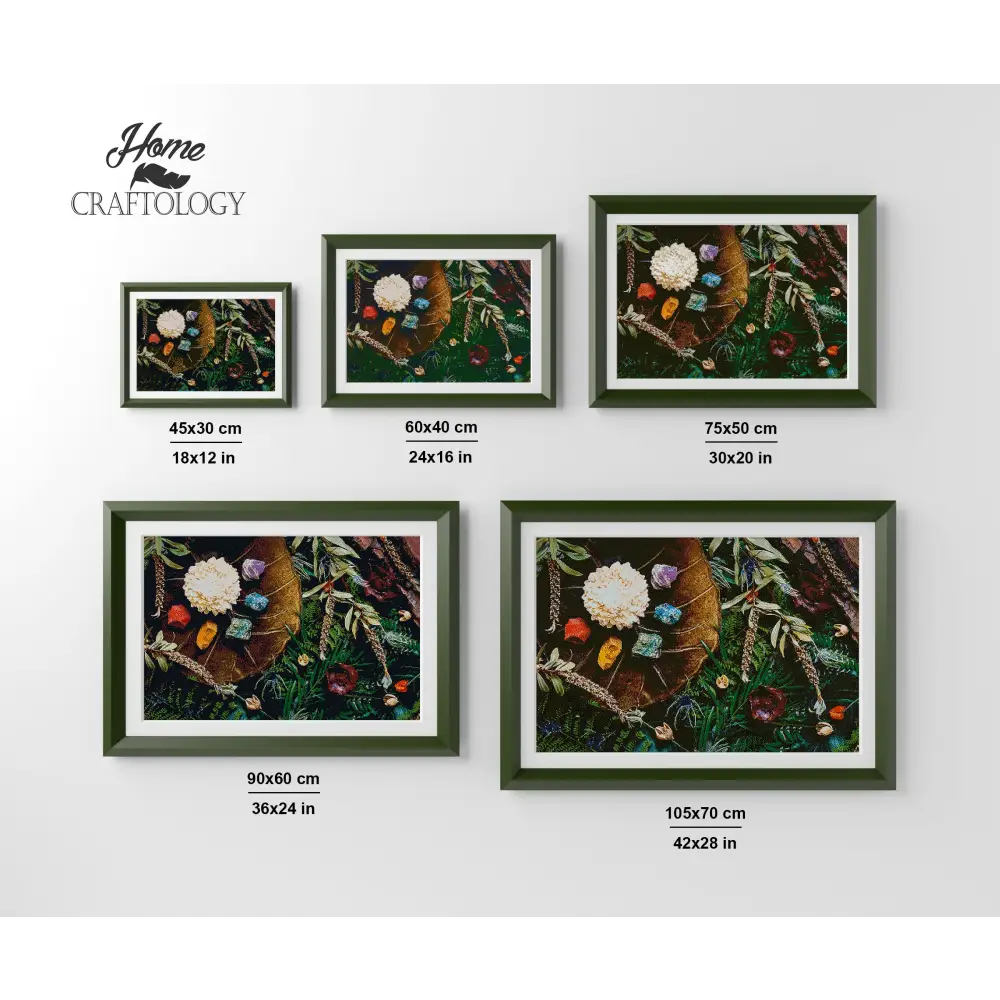 Leaves and Crystals - Premium Diamond Painting Kit - Diamond Painting Kit