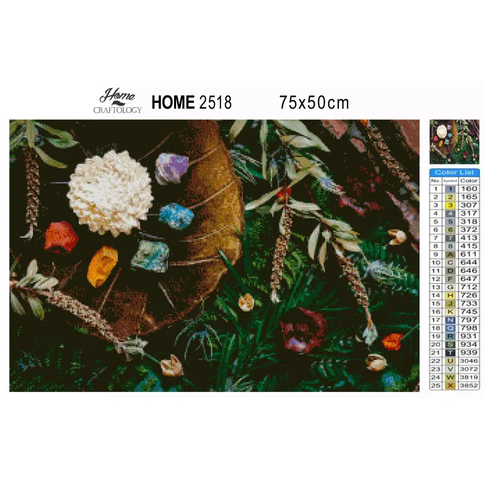 Leaves and Crystals - Premium Diamond Painting Kit - Diamond Painting Kit