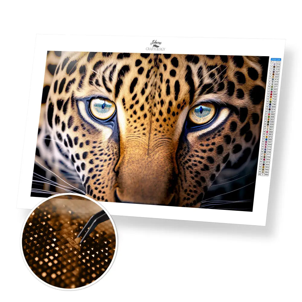 Leopard Eyes - Premium Diamond Painting Kit - 45x30cm / 18x12’’ / Square (Most Popular) - Diamond Painting Kit