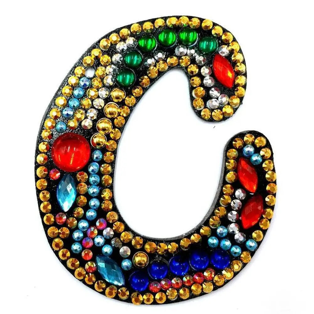 Letters - Diamond Painting Keychain - C - Keychain