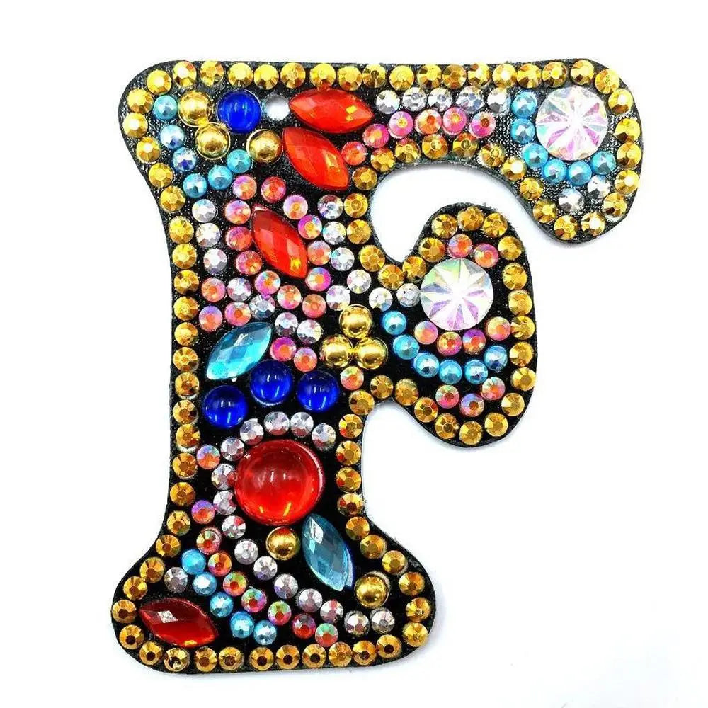 Letters - Diamond Painting Keychain - F - Keychain
