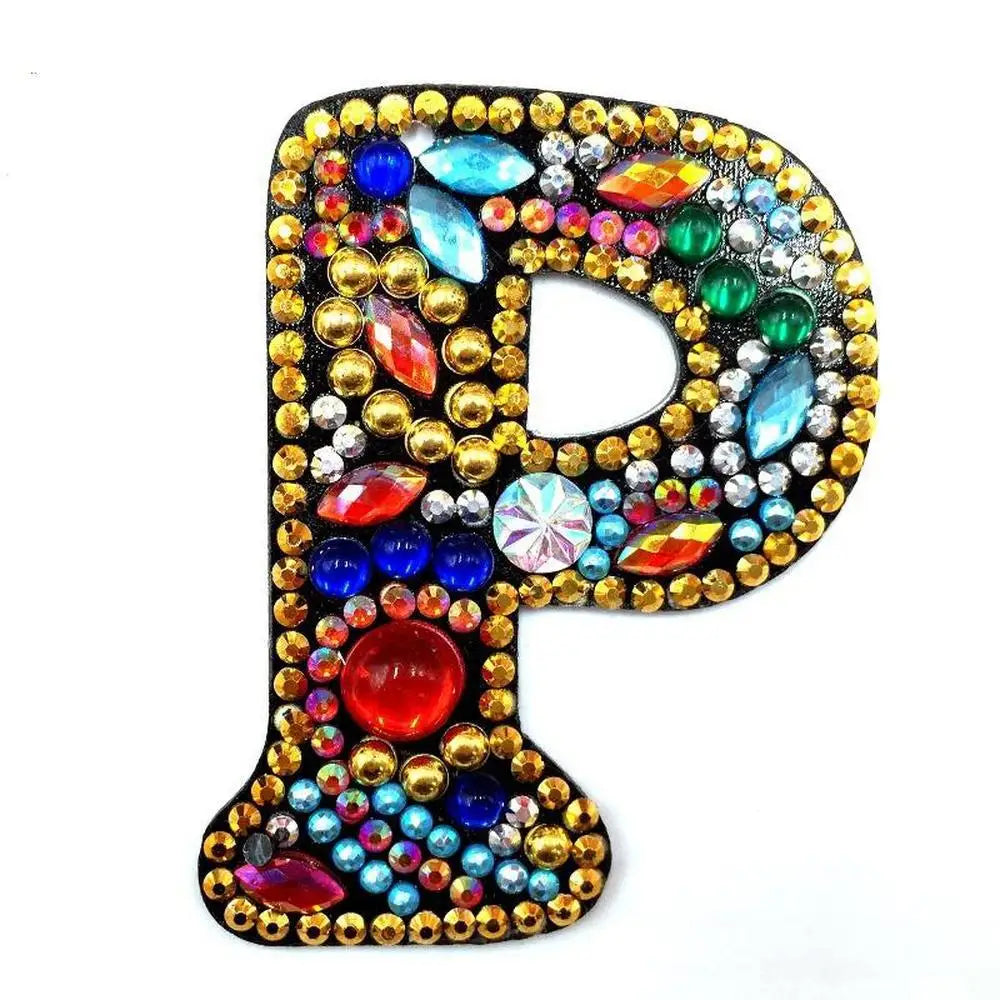 Letters - Diamond Painting Keychain - P - Keychain