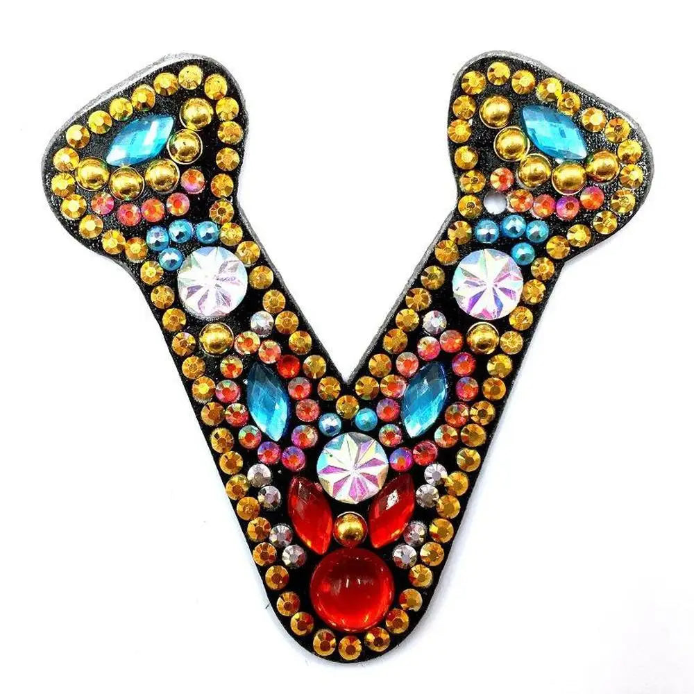 Letters - Diamond Painting Keychain - V - Keychain