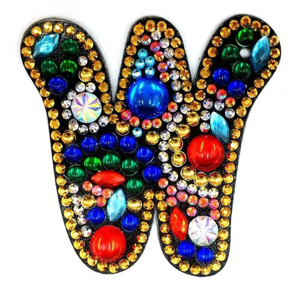 Letters - Diamond Painting Keychain - W - Keychain