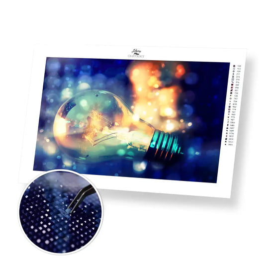 Light Bulb - Premium Diamond Painting Kit - 45x30cm / 18x12’’ / Square (Most Popular) - Diamond Painting Kit