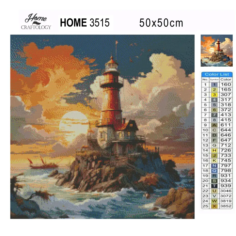 Lighthouse Sunset - Exclusive Premium Diamond Painting Kit - Diamond Painting Kit