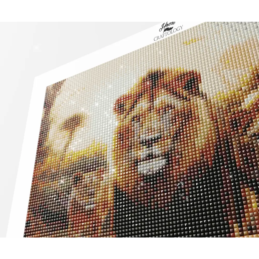 Lions in the Safari - Exclusive Premium Diamond Painting Kit - Diamond Painting Kit