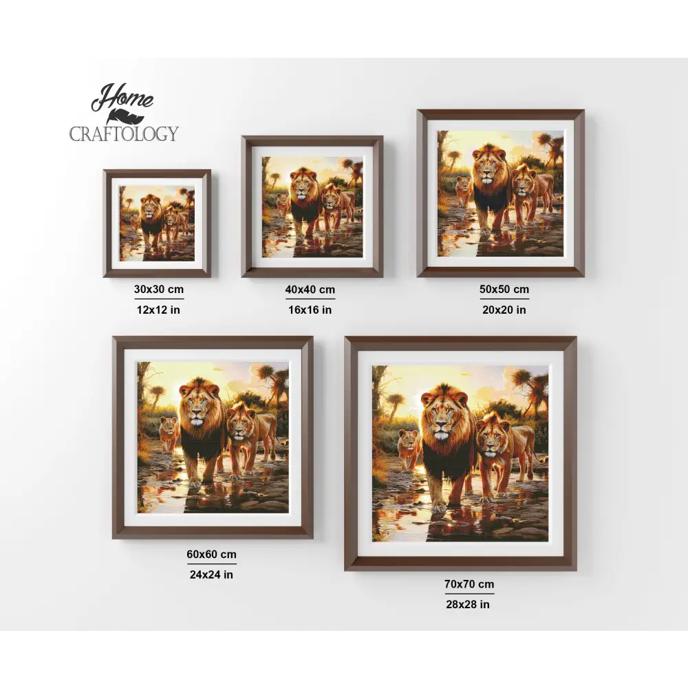 Lions in the Safari - Exclusive Premium Diamond Painting Kit - Diamond Painting Kit