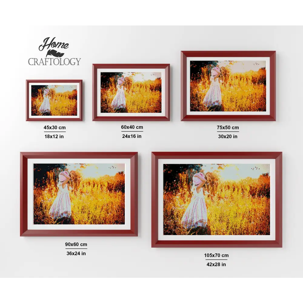 Little Girl in the Meadows - Premium Diamond Painting Kit - Diamond Painting Kit