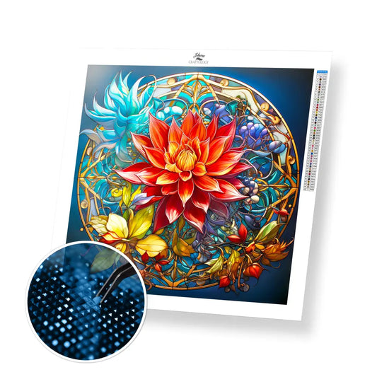 Lotus Mandala - Exclusive Premium Diamond Painting Kit - 30x30cm / 12x12’’ / Square (Most Popular) / No Frame - Diamond