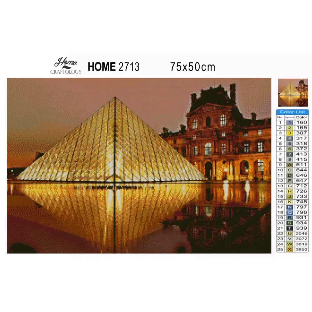 Louvre Pyramid - Premium Diamond Painting Kit - Diamond Painting Kit