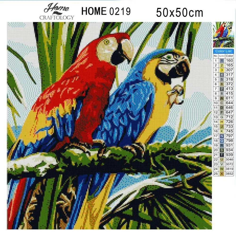 Macaw Birds - Premium Diamond Painting Kit - Diamond Painting Kit