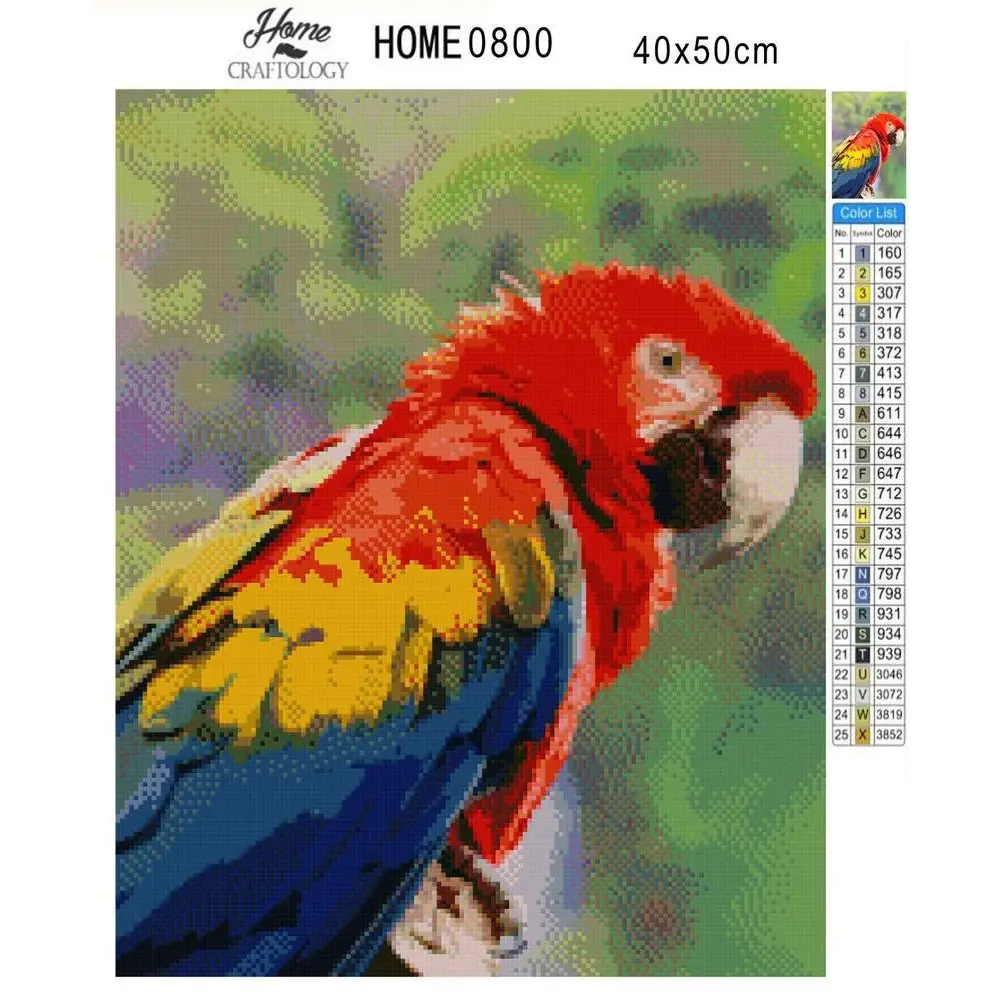 Macaw - Diamond Painting Kit - Home Craftology