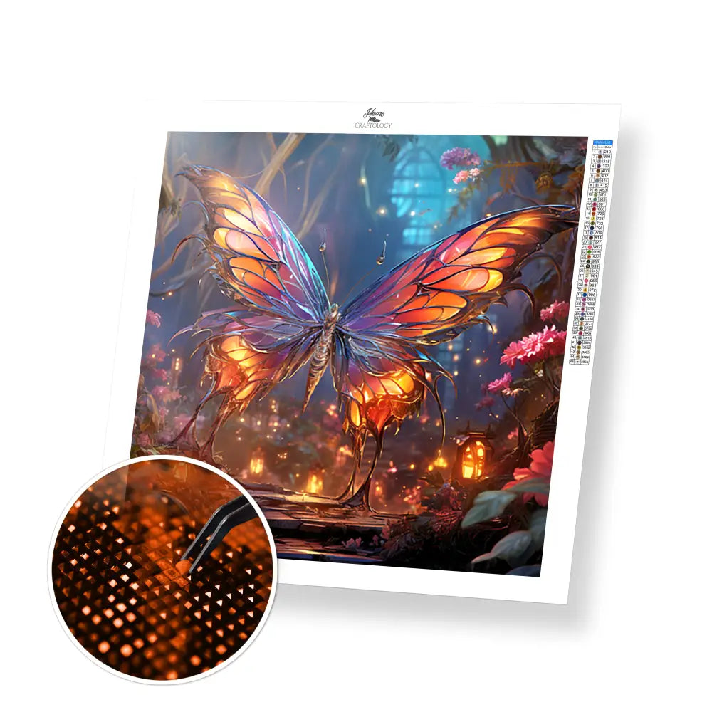 Magical Butterfly - Exclusive Premium Diamond Painting Kit - 30x30cm / 12x12’’ / Square (Most Popular) / No Frame