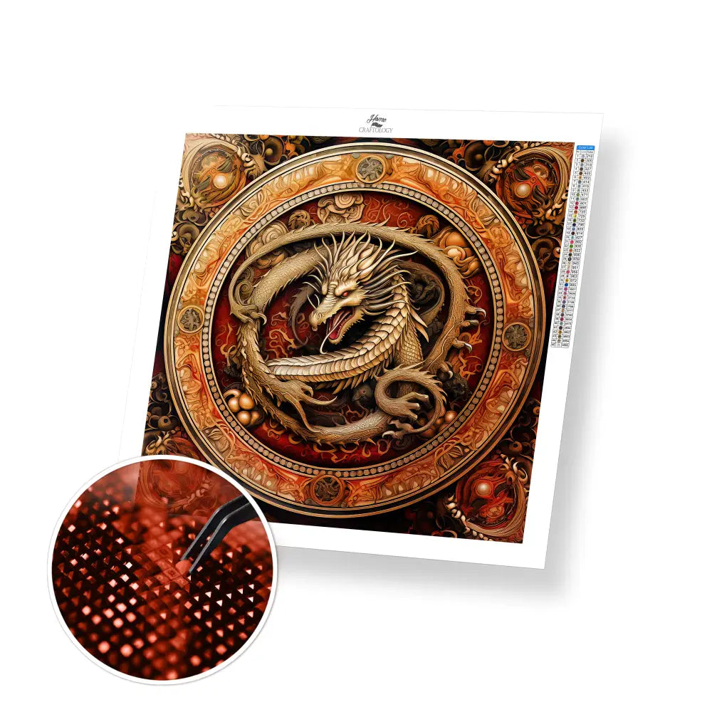 Magnificent Dragon - Exclusive Premium Diamond Painting Kit - 3030cm / 12x12’’ / Square (Most Popular) - Diamond