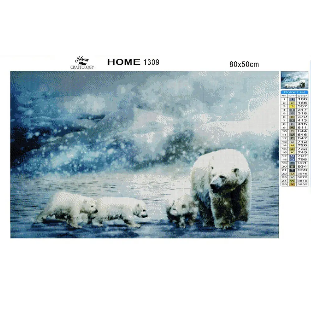 Mama Bear with her Cubs - Diamond Painting Kit - Home Craftology