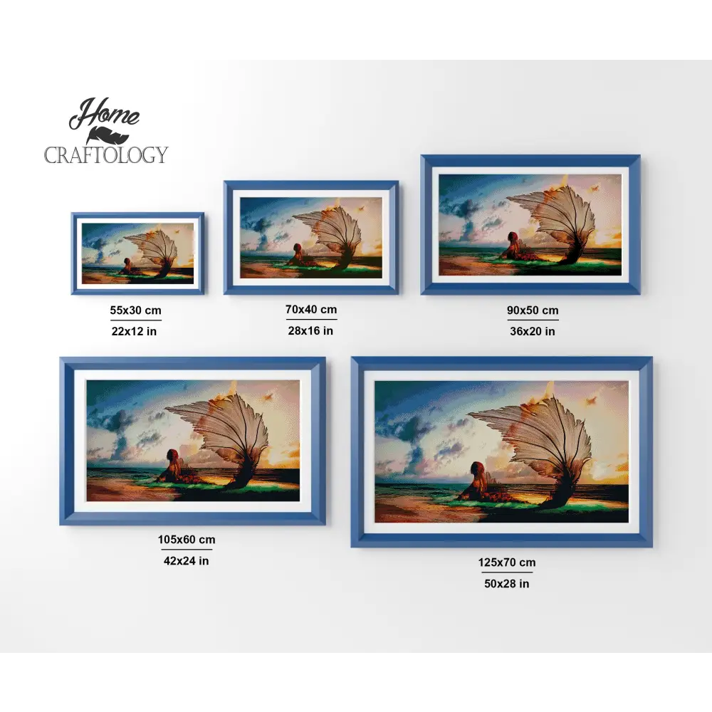 Mermaid and Sunset - Premium Diamond Painting Kit - Diamond Painting Kit