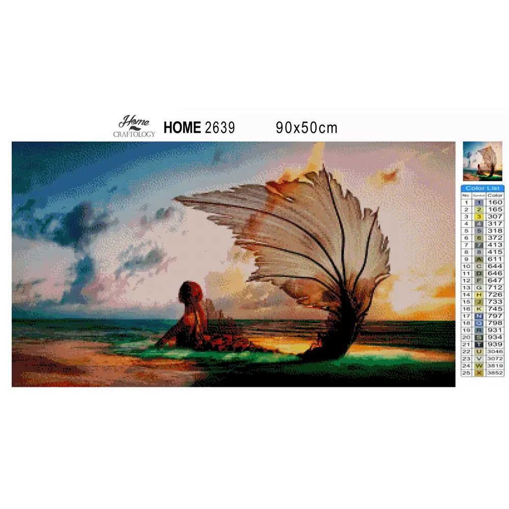 Mermaid and Sunset - Premium Diamond Painting Kit - Diamond Painting Kit