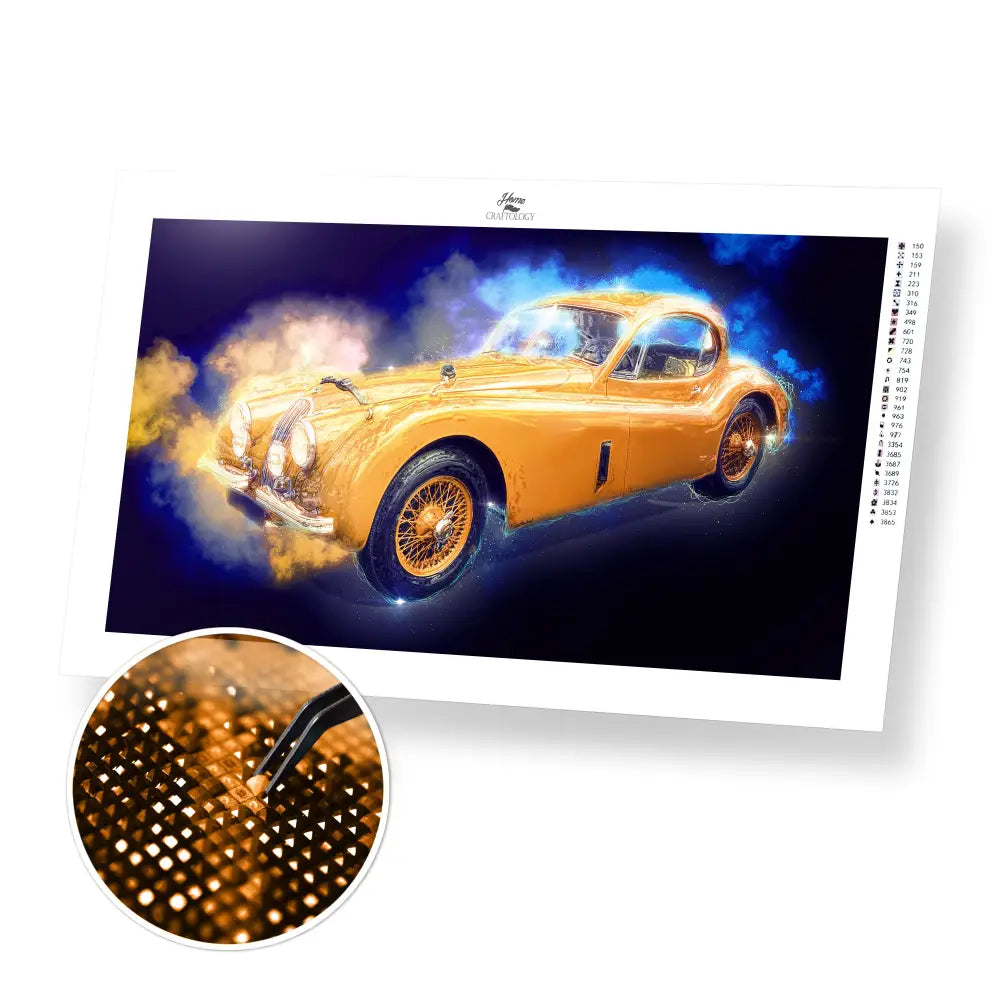 Modern Classic Car - Premium Diamond Painting Kit - 55x30cm / 22x12’’ / Square (Most Popular) - Diamond Painting Kit