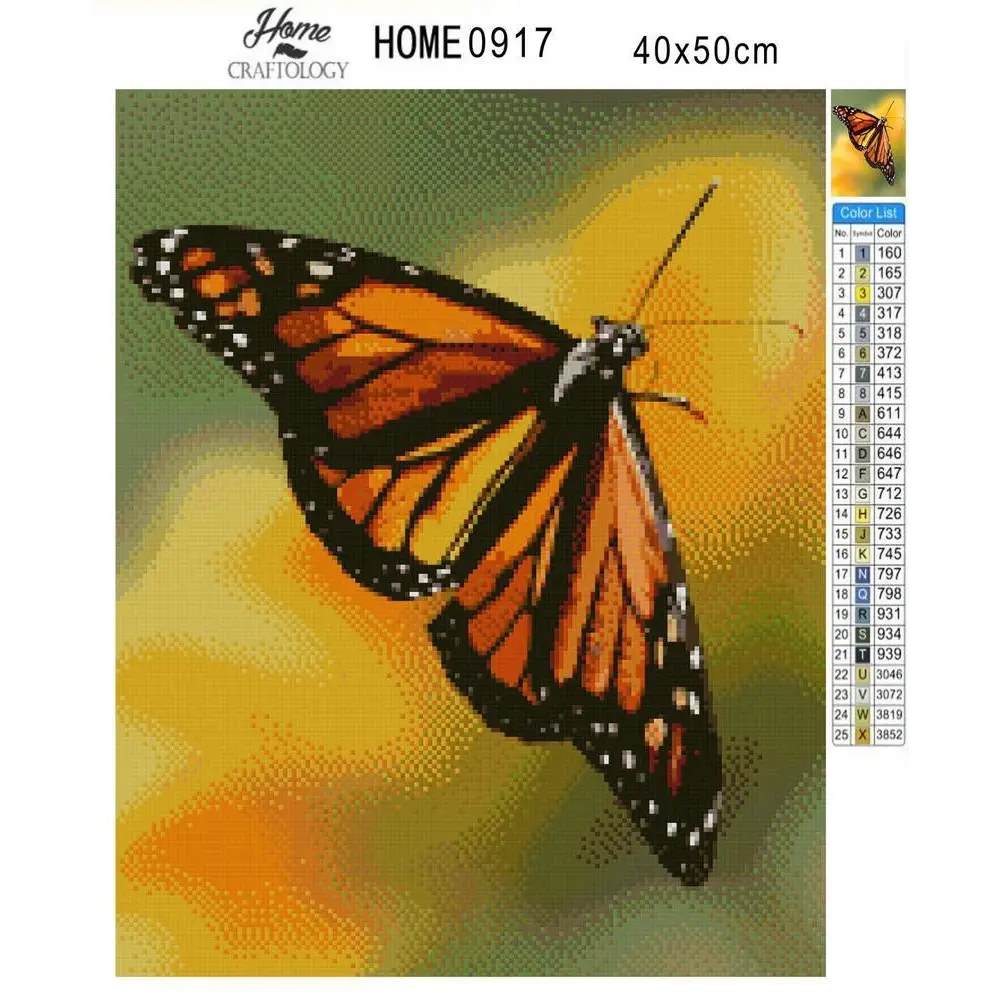 Monarch Butterfly Painting - Diamond Painting Kit - Home Craftology