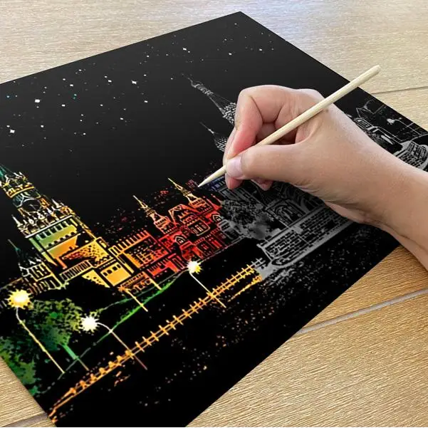 Moscow Russia - Scratch Painting Kit - Scratch Painting