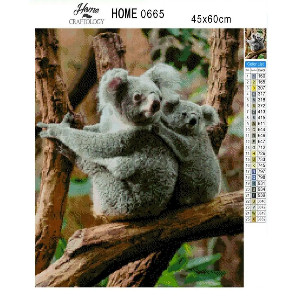 Mommy and Baby Koala - Diamond Painting Kit - Home Craftology