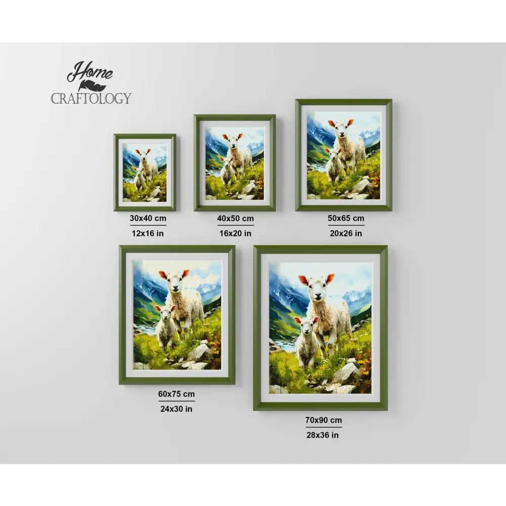 Mother and Baby Sheep - Exclusive Premium Diamond Painting Kit - Diamond Painting Kit
