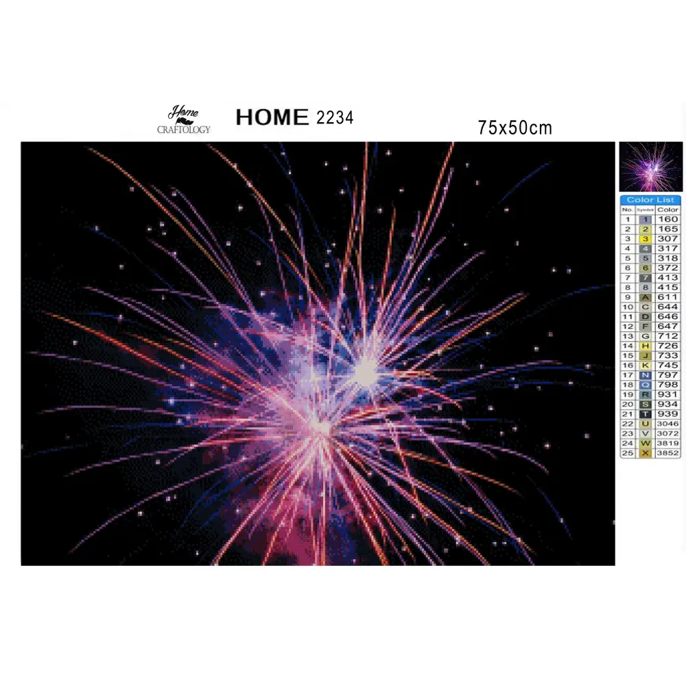 Multi-Colored Fireworks - Premium Diamond Painting Kit - Diamond Painting Kit