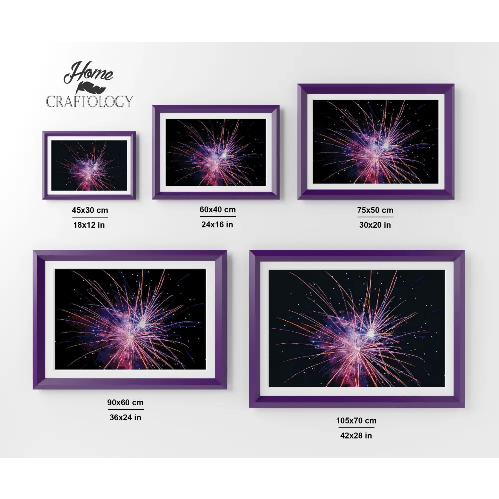 Multi-Colored Fireworks - Premium Diamond Painting Kit - Diamond Painting Kit