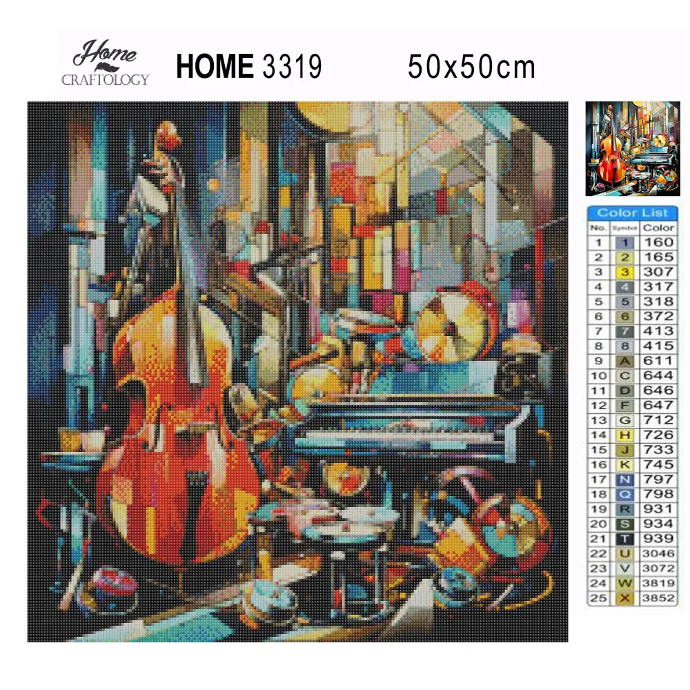 Musical Instruments Abstract - Exclusive Premium Diamond Painting Kit - Diamond Painting Kit