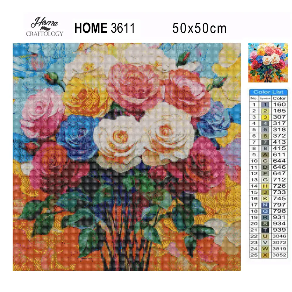 New! Bouquet of Roses - Exclusive Premium Diamond Painting Kit - Diamond Painting Kit