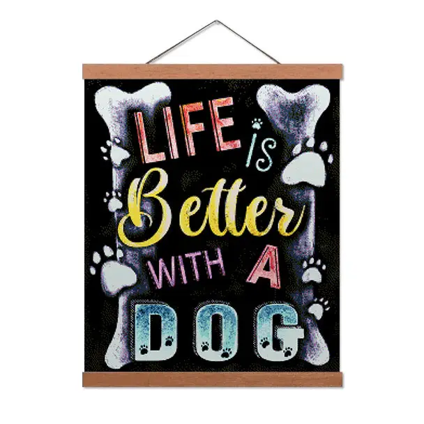 New Life is Better with a Dog - Exclusive Premium Diamond Painting Kit - Diamond Painting Kit