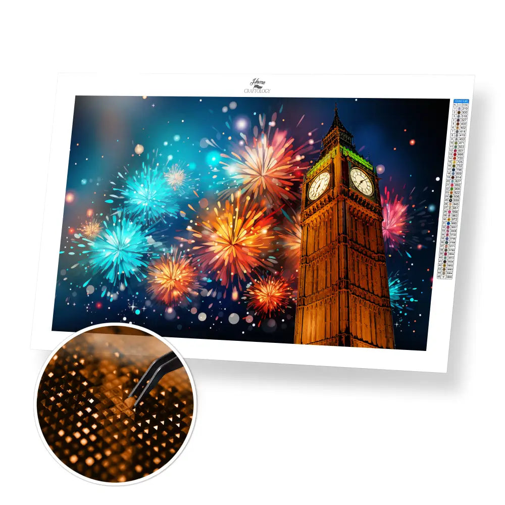 New! New Year in London - Exclusive Premium Diamond Painting Kit - 50x30cm / 20x12’’ / Square (Most Popular) / No Frame