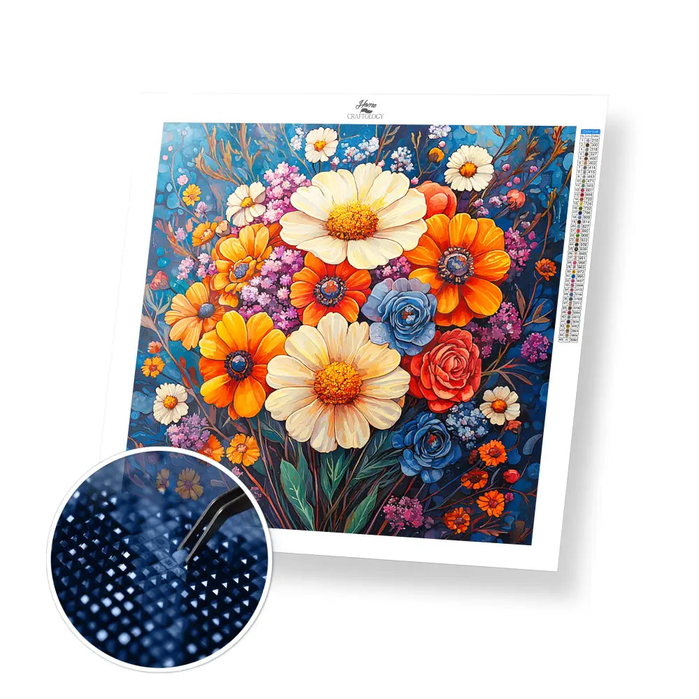 New! Painting of Flowers - Exclusive Premium Diamond Painting Kit - 30x30cm / 12x12’’ / Square (Most Popular)