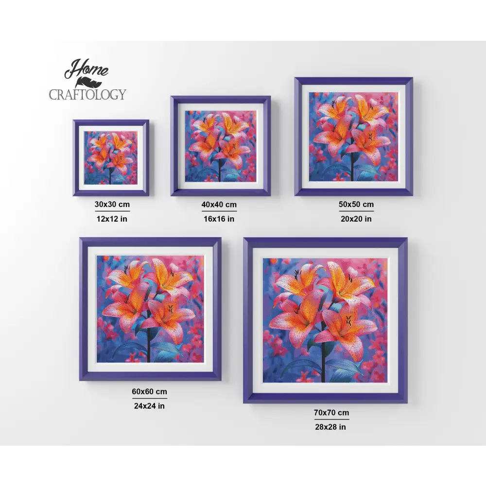 New! Pink Lillies - Exclusive Premium Diamond Painting Kit - Diamond Painting Kit
